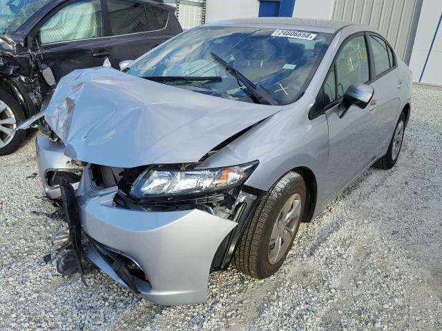 19XFB2F59EE033287 - 2014 HONDA CIVIC LX SILVER photo 2