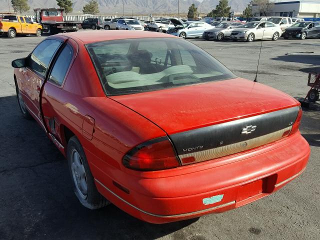 2G1WW12M7X9287666 - 1999 CHEVROLET MONTE CARL წითელი ფოტო 3