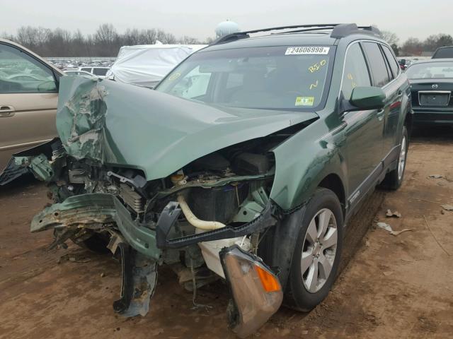 4S4BRBKC8A3313312 - 2010 SUBARU OUTBACK 2. GREEN photo 2