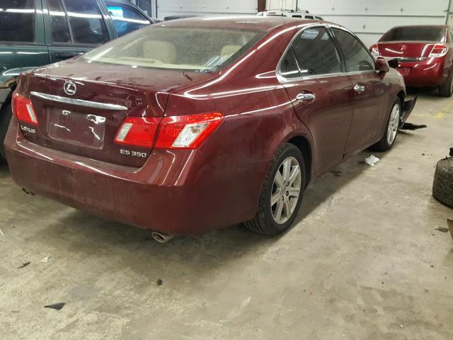 JTHBJ46G382220958 - 2008 LEXUS ES 350 RED photo 4