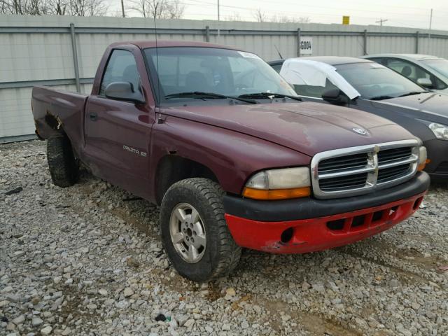 1B7GG26X11S128876 - 2001 DODGE DAKOTA BURGUNDY photo 1