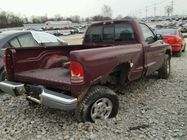 1B7GG26X11S128876 - 2001 DODGE DAKOTA BURGUNDY photo 4