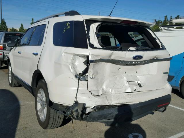 1FM5K7D92EGA13666 - 2014 FORD EXPLORER X WHITE photo 3