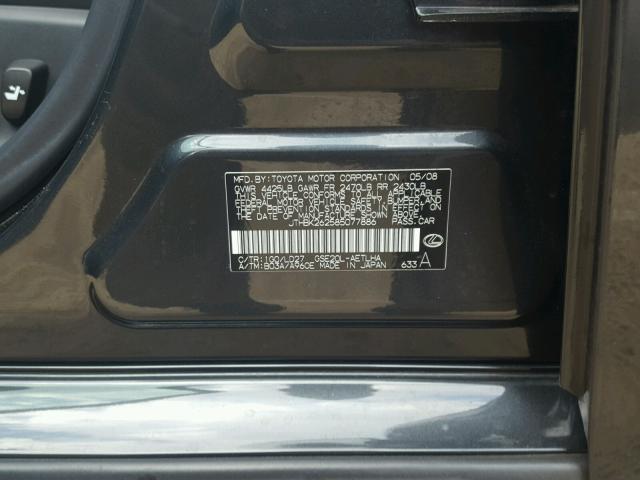 JTHBK262585077886 - 2008 LEXUS IS 250 BLACK photo 10