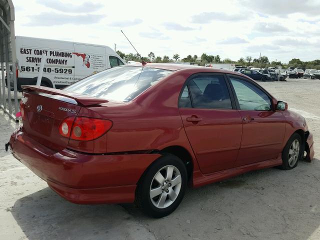 1NXBR32E43Z094465 - 2003 TOYOTA COROLLA CE RED photo 4