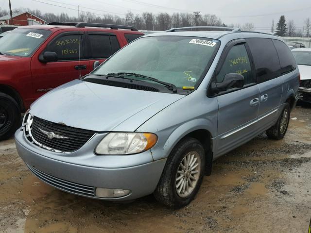 2C8GP64L03R304441 - 2003 CHRYSLER TOWN & COU BLUE photo 2