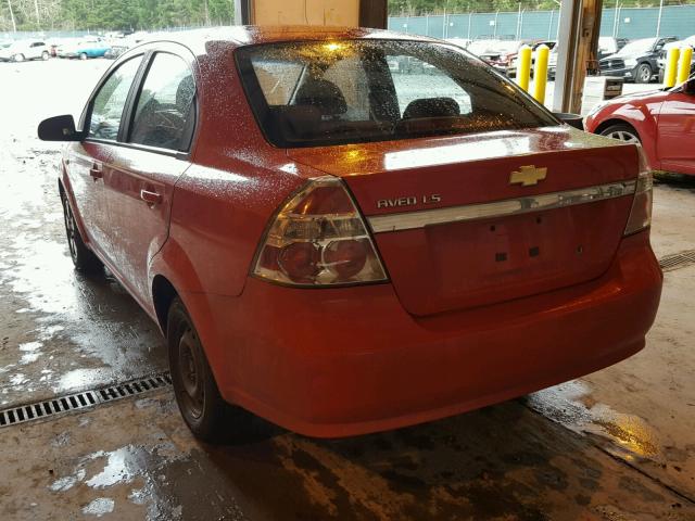 KL1TD56627B063441 - 2007 CHEVROLET AVEO BASE RED photo 3