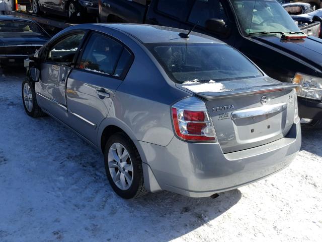 3N1AB6AP5CL653057 - 2012 NISSAN SENTRA 2.0 GRAY photo 3