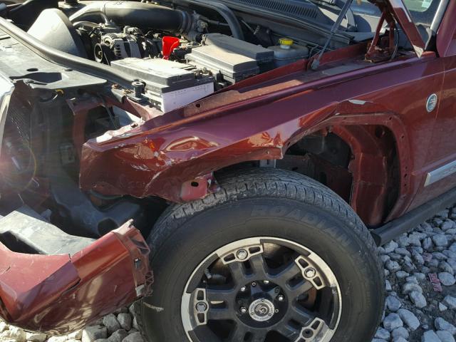 1J8HG48P97C620970 - 2007 JEEP COMMANDER მუქწითელი ფოტო 9