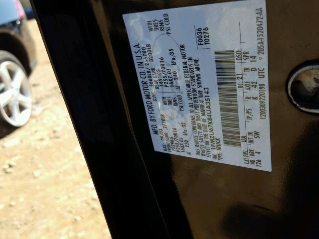 1FMZU67K84UA35143 - 2004 FORD EXPLORER S BLACK photo 10