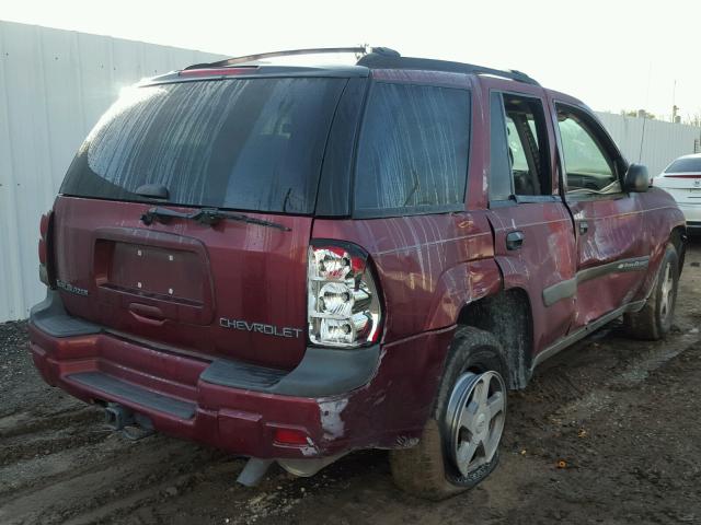 1GNDS13S442339635 - 2004 CHEVROLET TRAILBLAZE BURGUNDY photo 4