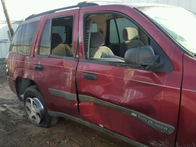 1GNDS13S442339635 - 2004 CHEVROLET TRAILBLAZE BURGUNDY photo 9