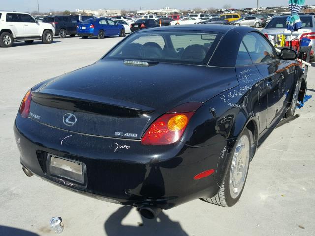 JTHFN48YX30045625 - 2003 LEXUS SC 430 BLACK photo 4