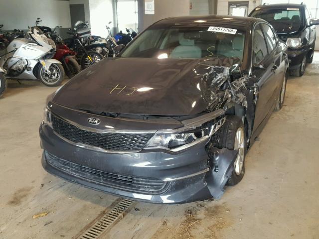 5XXGT4L35GG024371 - 2016 KIA OPTIMA LX GRAY photo 2