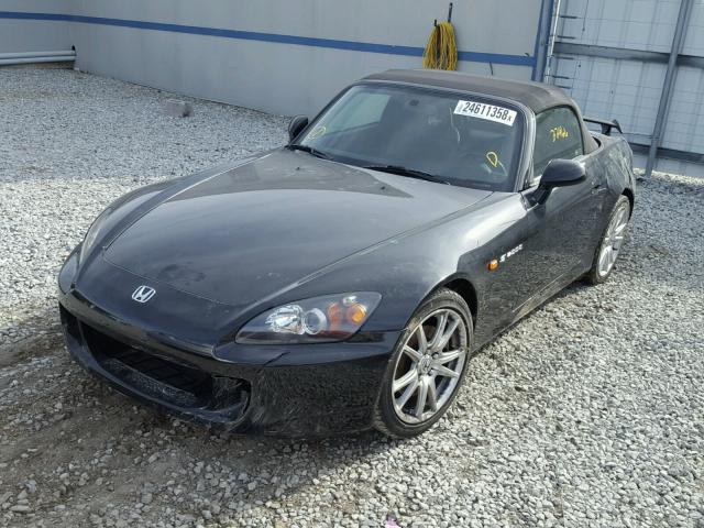 JHMAP21424T000663 - 2004 HONDA S2000 BLACK photo 2