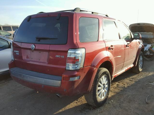 4M2CU97128KJ06609 - 2008 MERCURY MARINER PR RED photo 4