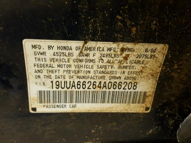 19UUA66264A066208 - 2004 ACURA TL BLUE photo 9