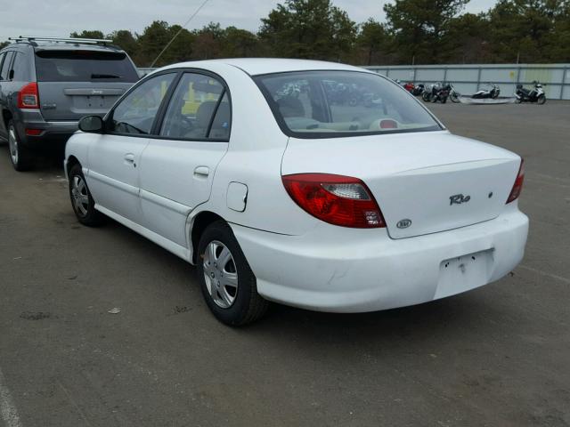 KNADC123816043776 - 2001 KIA RIO WHITE photo 3