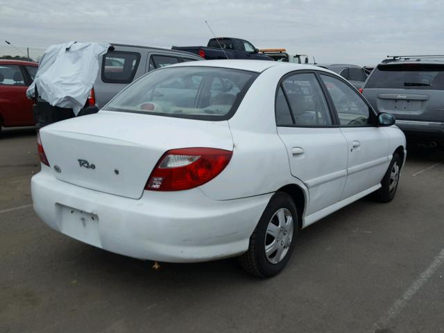 KNADC123816043776 - 2001 KIA RIO WHITE photo 4