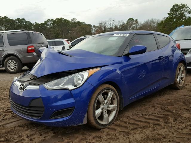 KMHTC6AD2CU045815 - 2012 HYUNDAI VELOSTER B BLUE photo 2