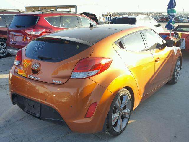 KMHTC6AD0FU233981 - 2015 HYUNDAI VELOSTER B ORANGE photo 4