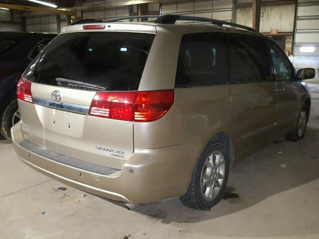 5TDZA22C34S165020 - 2004 TOYOTA SIENNA XLE TAN photo 4