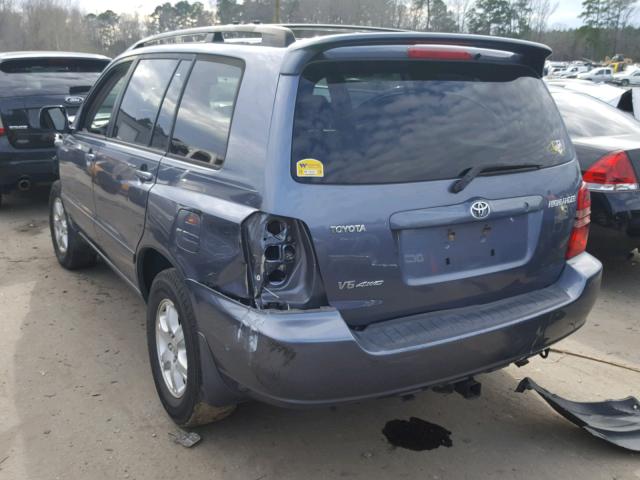 JTEHF21A330156229 - 2003 TOYOTA HIGHLANDER BLUE photo 3