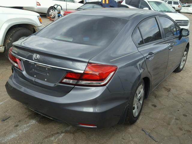 19XFB2F50DE077550 - 2013 HONDA CIVIC LX GRAY photo 4