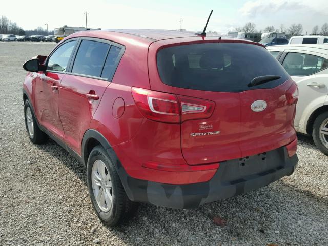 KNDPBCA27B7044436 - 2011 KIA SPORTAGE L RED photo 3