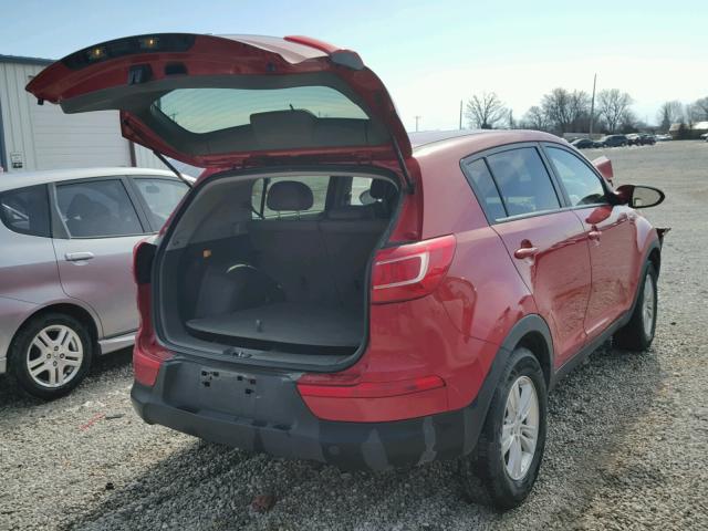 KNDPBCA27B7044436 - 2011 KIA SPORTAGE L RED photo 4