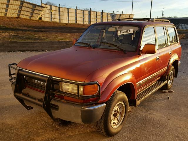 JT3FJ80W4M0005643 - 1991 TOYOTA LAND CRUIS MAROON photo 2