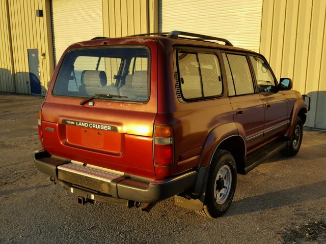 JT3FJ80W4M0005643 - 1991 TOYOTA LAND CRUIS MAROON photo 4