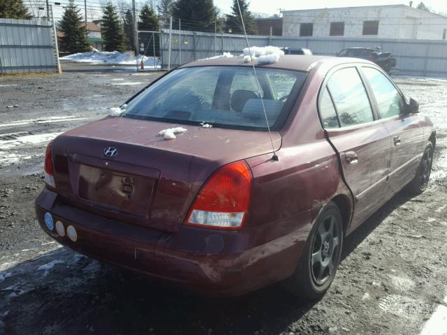 KMHDN45D61U107646 - 2001 HYUNDAI ELANTRA GL BURGUNDY photo 4