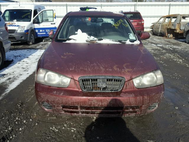 KMHDN45D61U107646 - 2001 HYUNDAI ELANTRA GL BURGUNDY photo 9