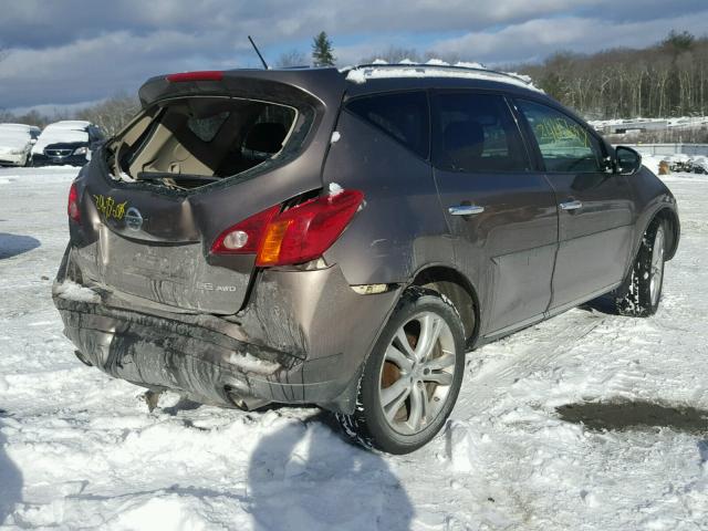 JN8AZ18W39W147257 - 2009 NISSAN MURANO S BROWN photo 4