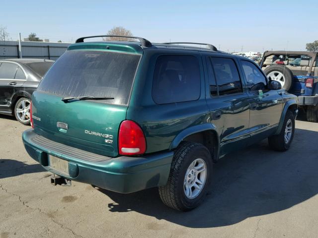 1D4HR48N23F508619 - 2003 DODGE DURANGO SL GREEN photo 4