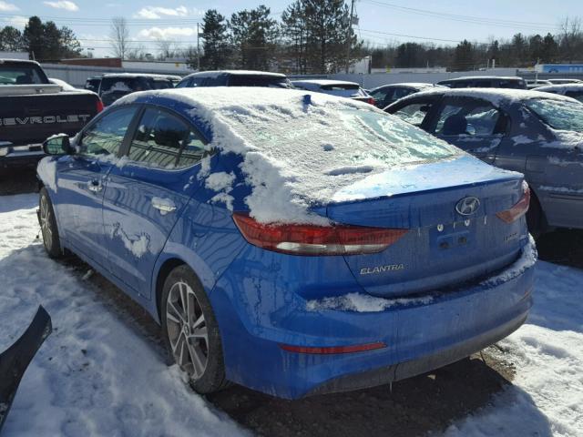 5NPD84LF4HH122019 - 2017 HYUNDAI ELANTRA SE BLUE photo 3