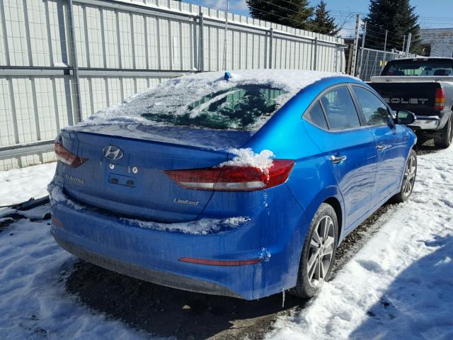 5NPD84LF4HH122019 - 2017 HYUNDAI ELANTRA SE BLUE photo 4