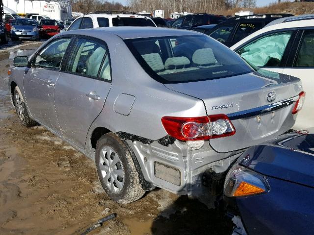 2T1BU4EE3BC719759 - 2011 TOYOTA COROLLA BA GRAY photo 3