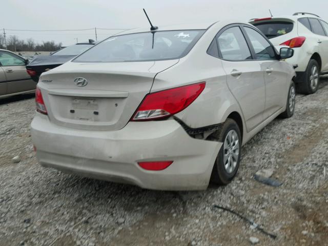 KMHCT4AE2FU932395 - 2015 HYUNDAI ACCENT GLS BEIGE photo 4