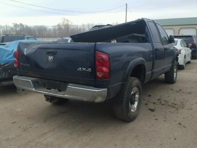 3D7KS28C77G747782 - 2007 DODGE RAM 2500 S BLUE photo 4