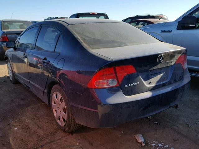 1HGFA165X8L101106 - 2008 HONDA CIVIC LX BLUE photo 3