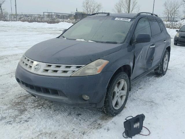 JN8AZ08W34W331293 - 2004 NISSAN MURANO SL BLUE photo 2