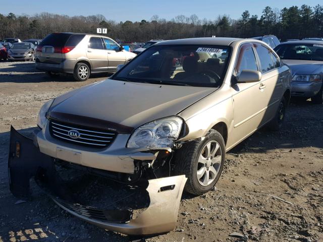 KNAGE123585250942 - 2008 KIA OPTIMA LX GOLD photo 2