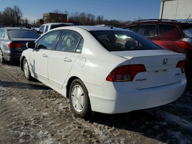 JHMFA36206S011254 - 2006 HONDA CIVIC HYBR WHITE photo 3