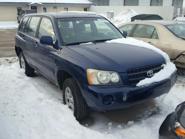 JTEGD21A110011463 - 2001 TOYOTA HIGHLANDER BLUE photo 1