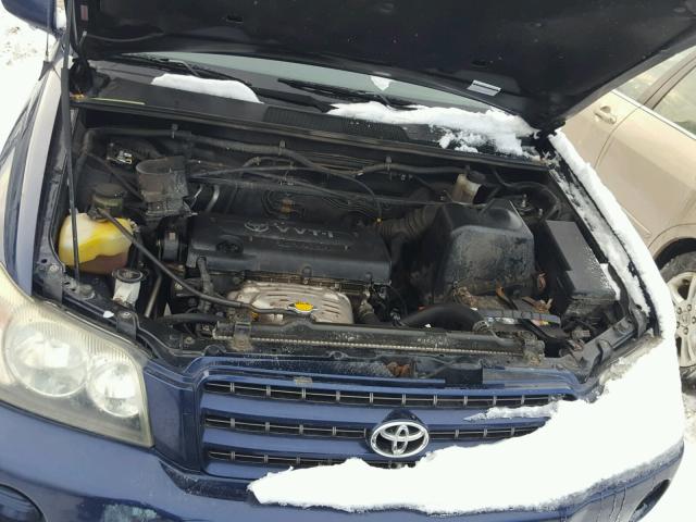 JTEGD21A110011463 - 2001 TOYOTA HIGHLANDER BLUE photo 7