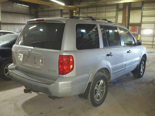 2HKYF18683H502147 - 2003 HONDA PILOT EXL SILVER photo 4