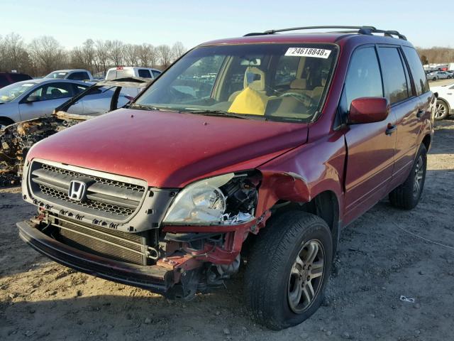 2HKYF18484H517151 - 2004 HONDA PILOT EX MAROON photo 2