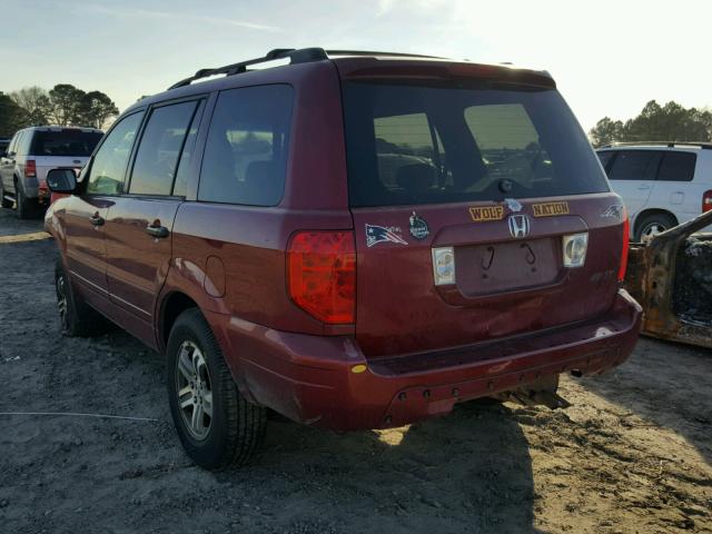 2HKYF18484H517151 - 2004 HONDA PILOT EX MAROON photo 3